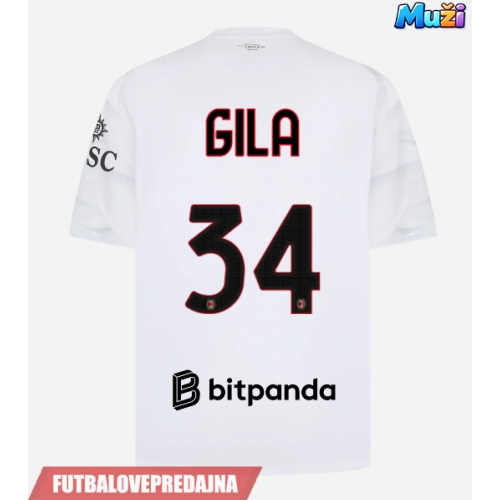 Lacne Muži Futbalové dres AC Milan Mario Gila #34 2026-27 Krátky Rukáv - Preč